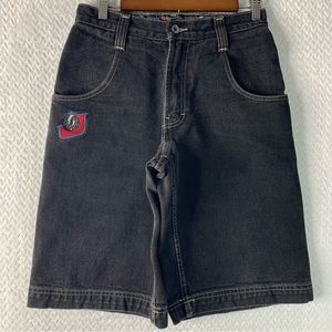 Vintage 90s JNCO Jeans Skunk Shorts Mens Size 29 14” Black Made in USA